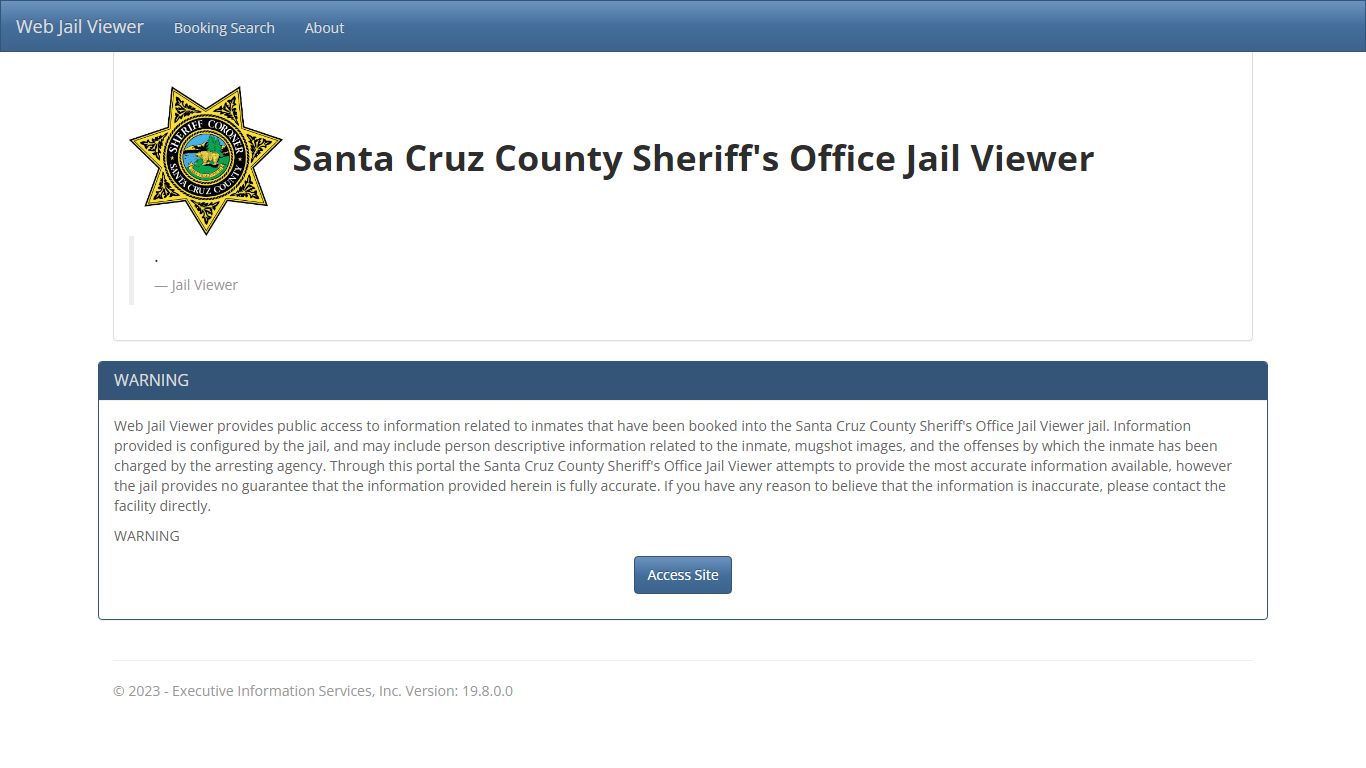 Home Page - Web Jail Viewer